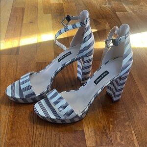 Nine West Navy and White Women's Heels